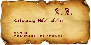 Kalocsay Nátán névjegykártya